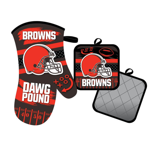 Cleveland Browns Oven Mitt and Pot Holder Set Kitchen Gear - ToylandEU