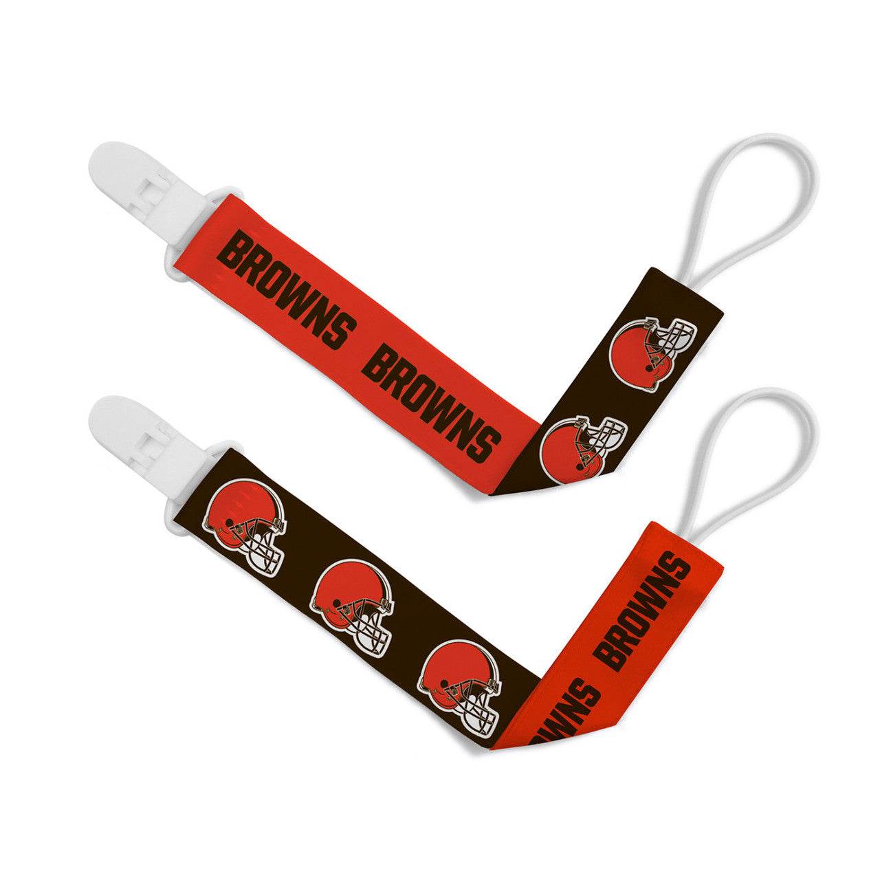 Cleveland Browns Pacifier Clips 2 Pack Set For Babies - ToylandEU