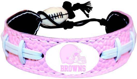 Cleveland Browns Pink Leather Bracelet With Ceramic Bead - ToylandEU