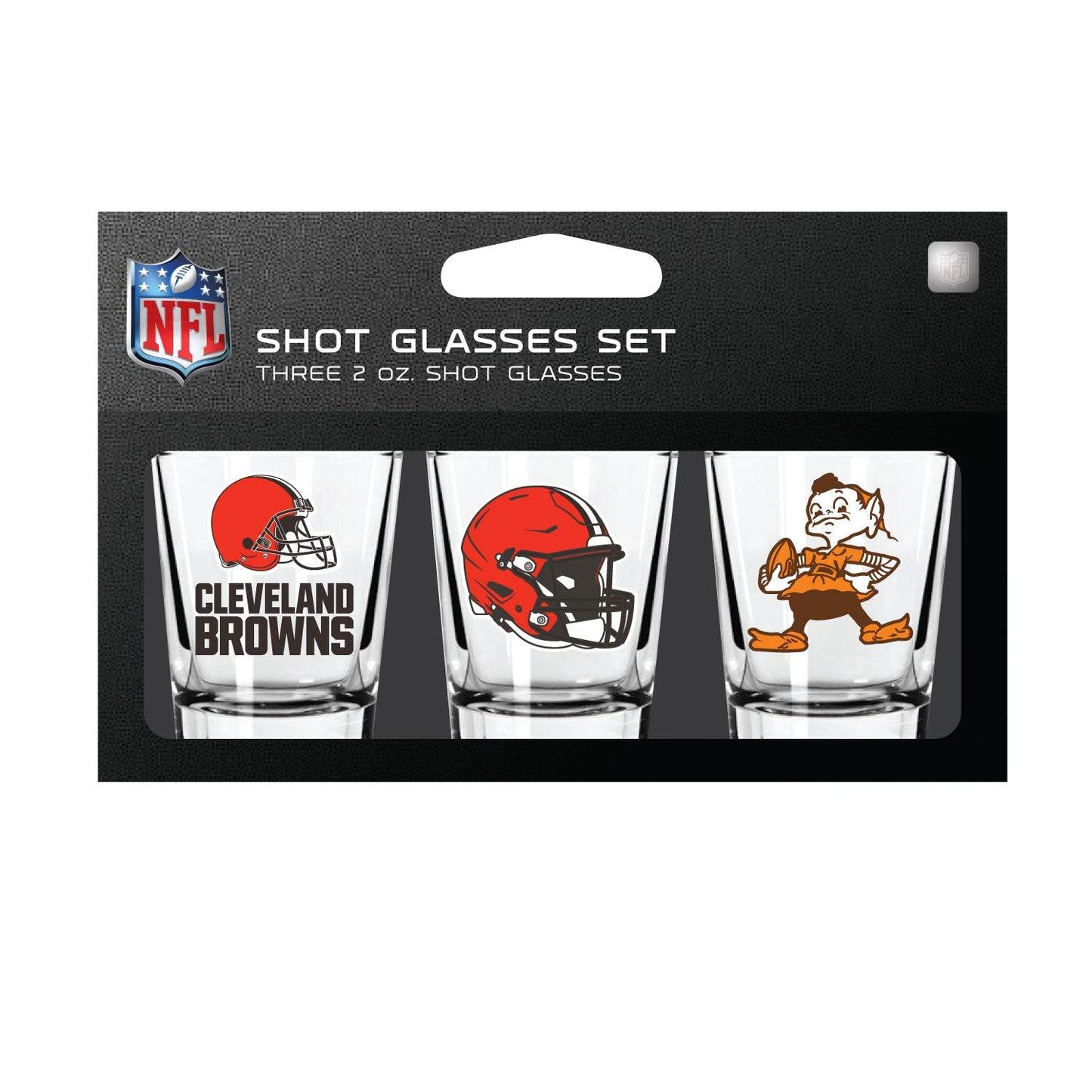 Cleveland Browns Shot Glass Set Three Pack Gift Box - ToylandEU