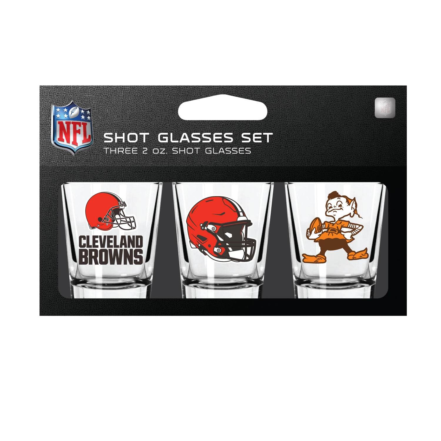 Cleveland Browns Shot Glass Set Three Pack Gift Box - ToylandEU