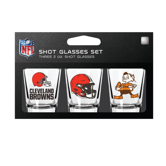 Cleveland Browns Shot Glass Set Three Pack Gift Box - ToylandEU
