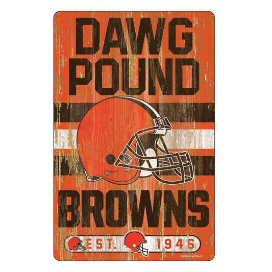 Cleveland Browns Sign 11 by 17 Inches Wood Slogan Design - ToylandEU