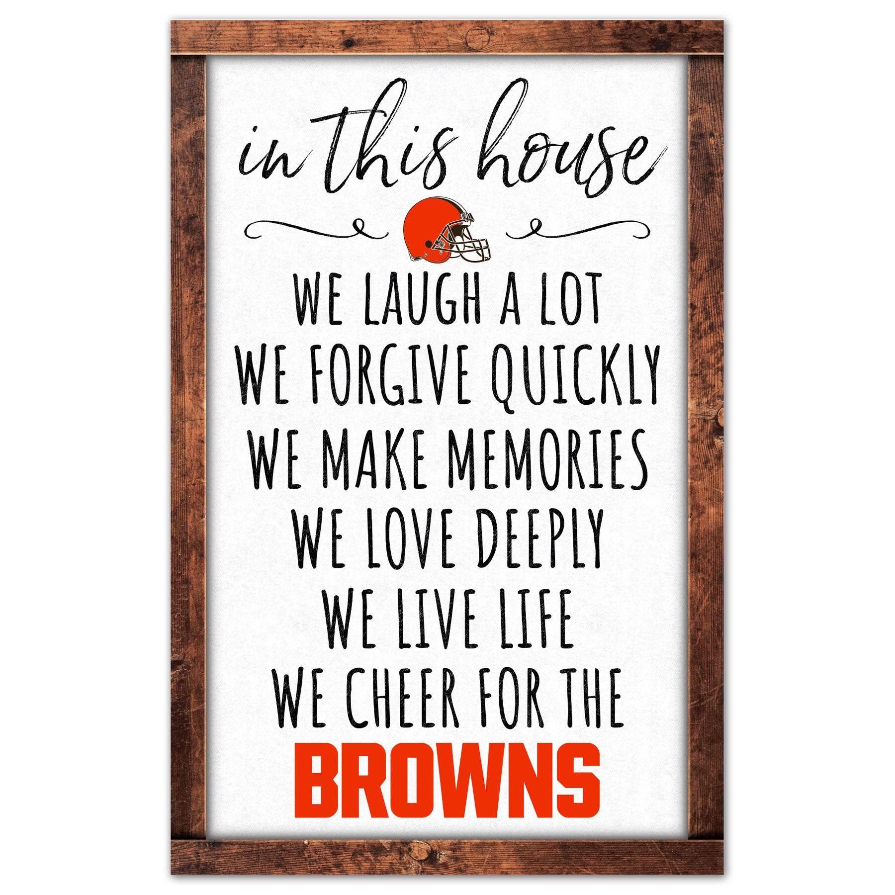 Cleveland Browns Sign 11x17 Wood Wall Art In This House - ToylandEU