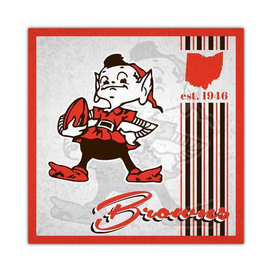 Cleveland Browns Wood Sign 10x10 Album Design Wall Art - ToylandEU