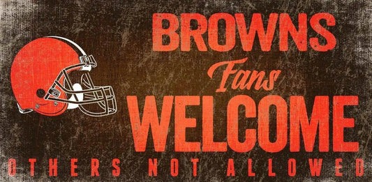  Cleveland Browns Wood Sign Fans Welcome 12x6 With Rope -  ToylandEU™