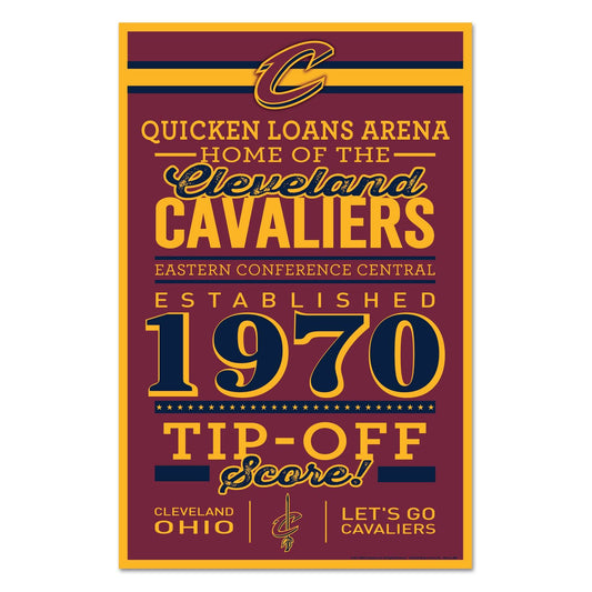 Cleveland Cavaliers 11x17 Wood Established Sign By Wincraft - ToylandEU