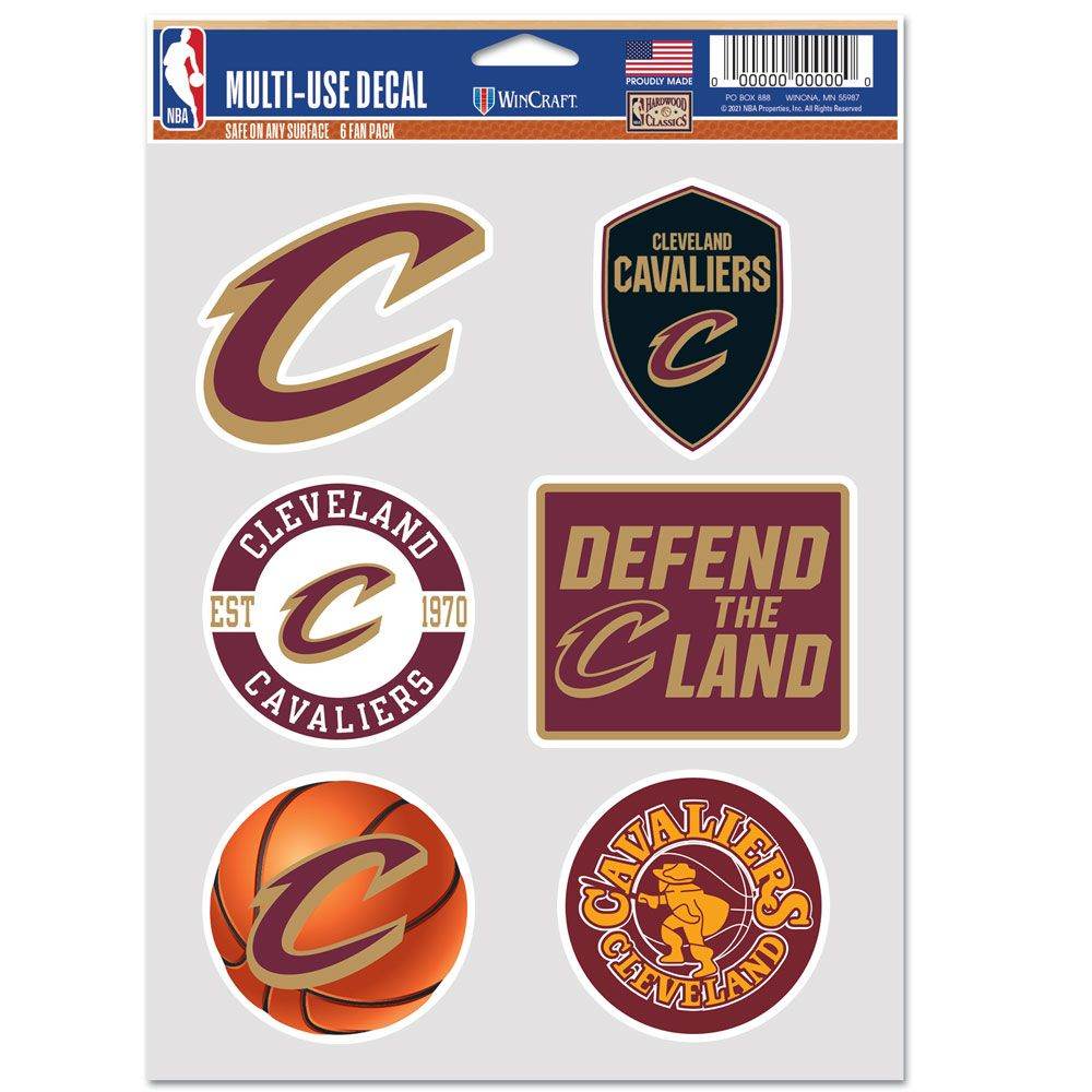 Cleveland Cavaliers 6 Pack Multi Use Fan Decal Collection - ToylandEU
