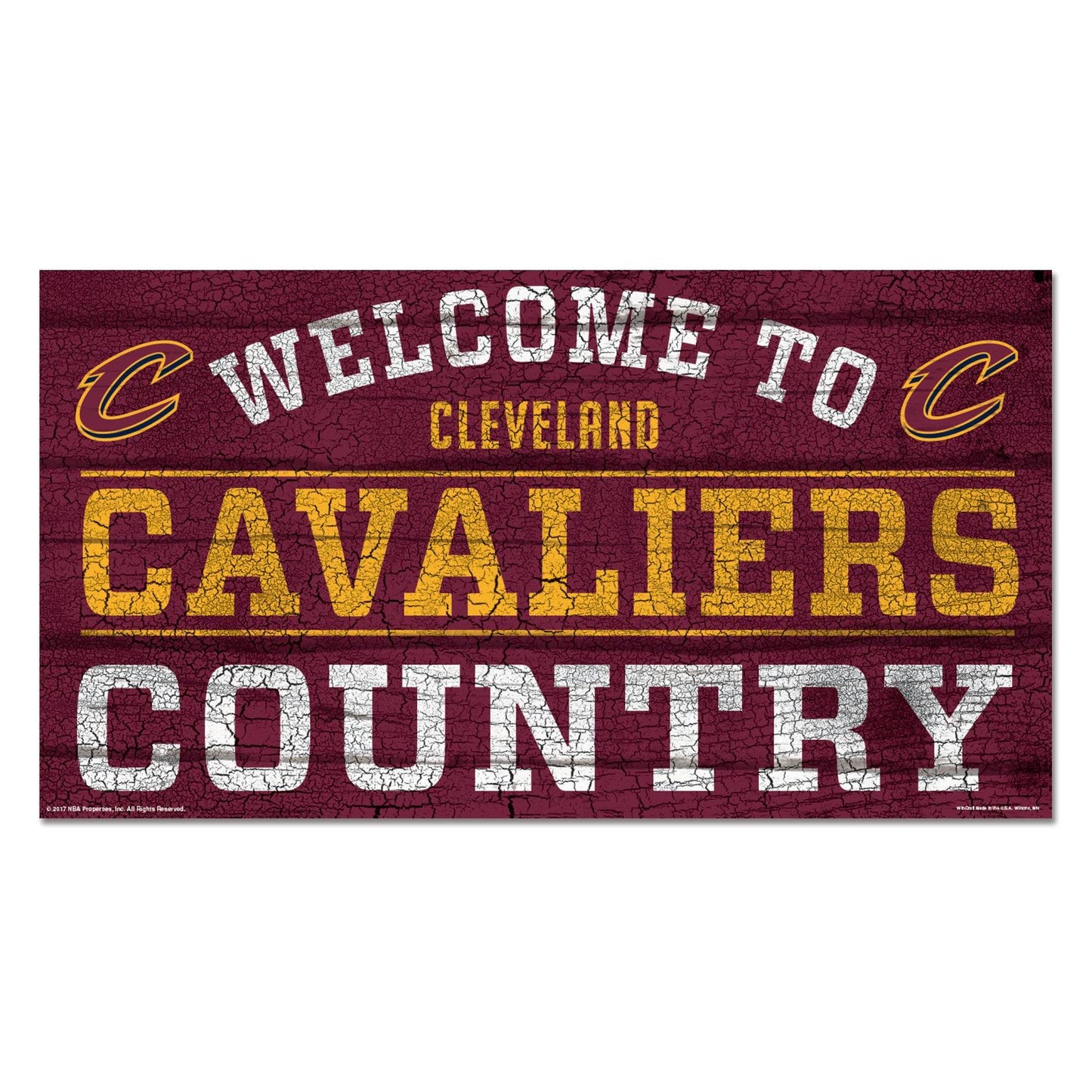 Cleveland Cavaliers Wood Sign 13x24 Sports Decor Wall Art - ToylandEU