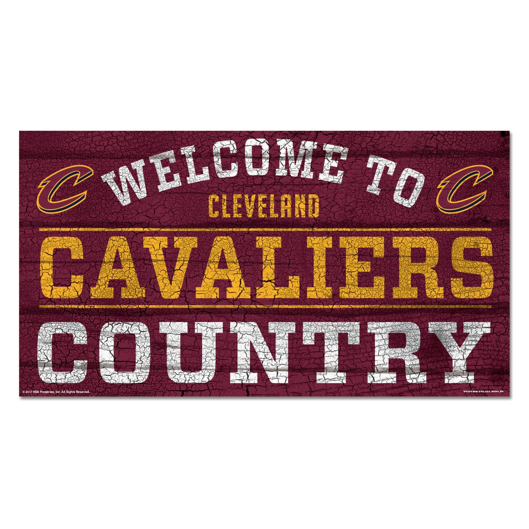 Cleveland Cavaliers Wood Sign 13x24 Sports Decor Wall Art - ToylandEU
