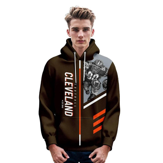 Personalized Cleveland City Football Hoodie with Custom Name & Number - Unisex 3D Printed Pullover Sweatshirt for Men, Women, and Youth -  ToylandEU™