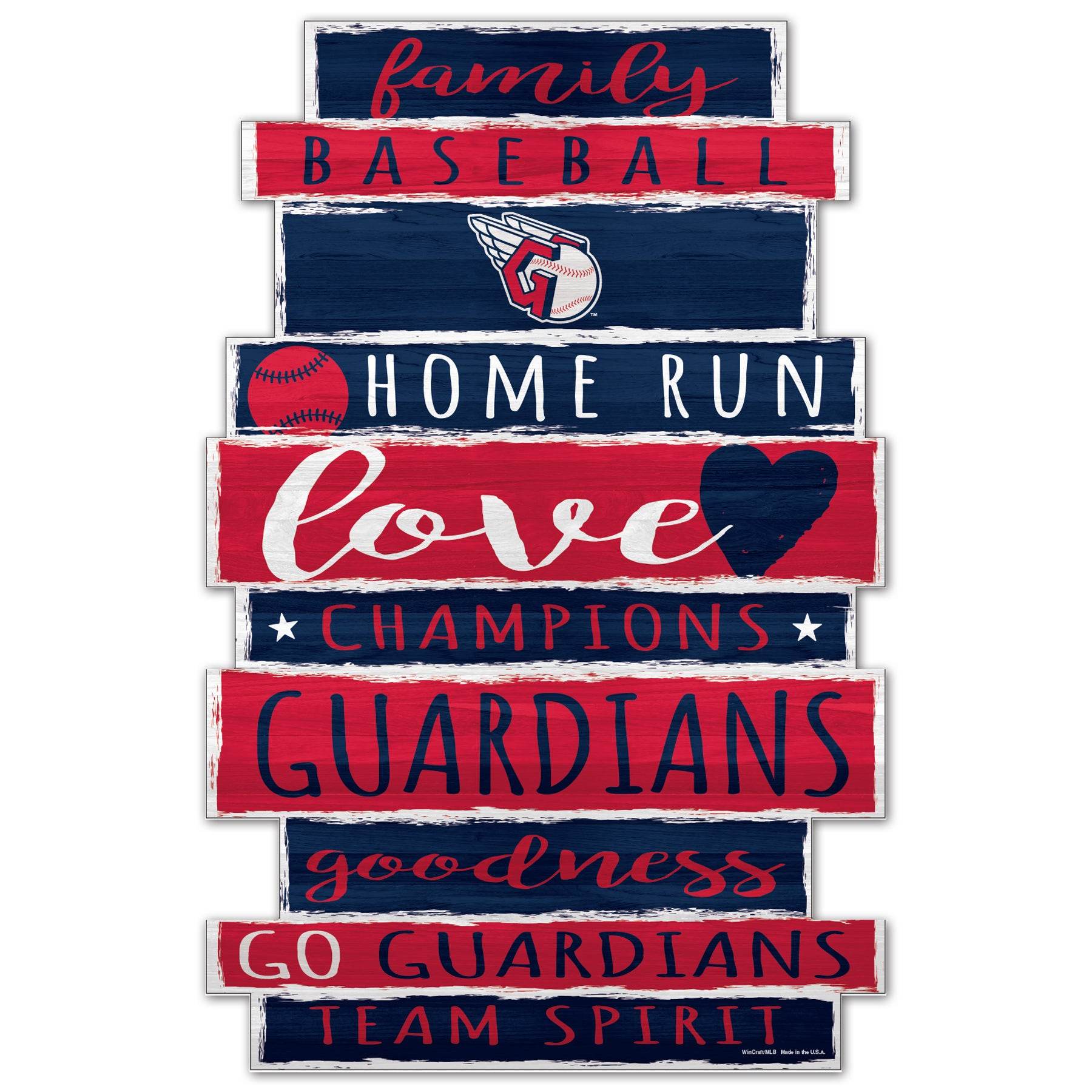 Cleveland Guardians 11x17 Wood Family Word Sign Design - ToylandEU