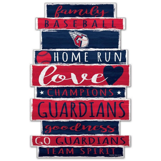 Cleveland Guardians 11x17 Wood Family Word Sign Design - ToylandEU