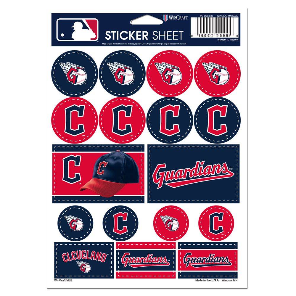 Cleveland Guardians Decal Sheet 5x7 Vinyl Sticker Pack - ToylandEU