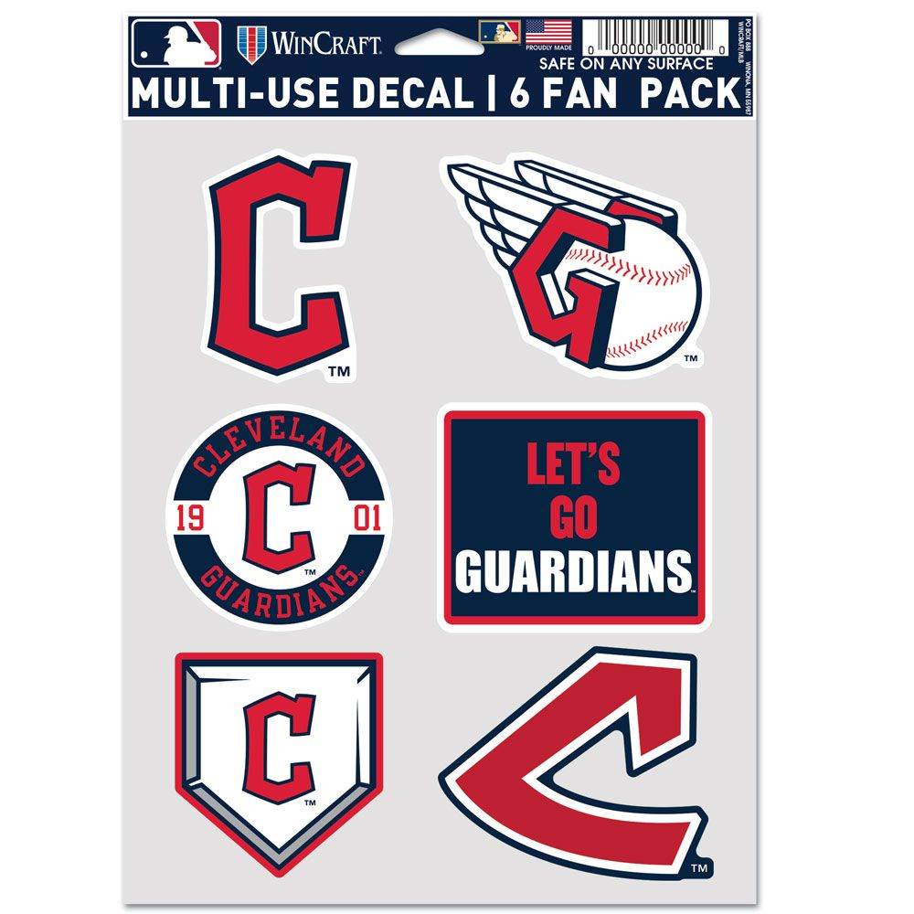 Cleveland Guardians Fan Decals Multi Use Six Pack Set - ToylandEU