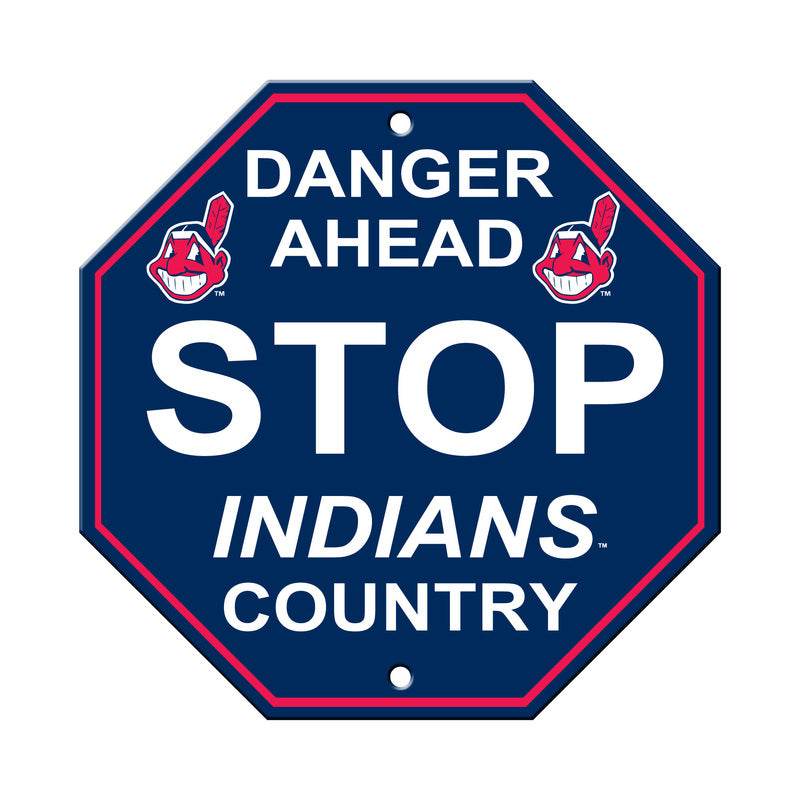 Cleveland Indians 12x12 Plastic Stop Style Sign Man Cave - ToylandEU