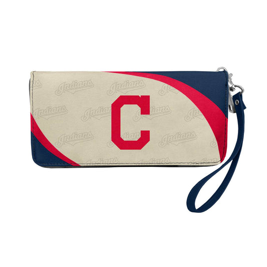 Cleveland Indians Curve Zipper Wallet Organizer Wristlet - ToylandEU