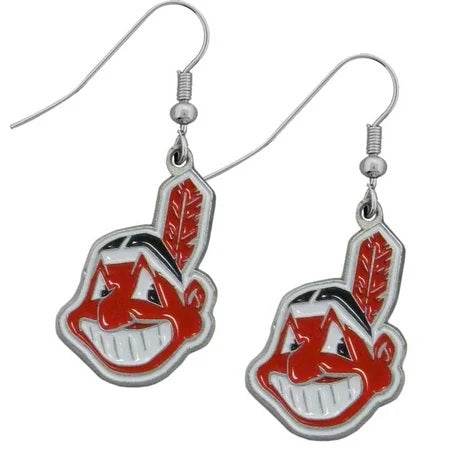 Cleveland Indians Earrings Dangle Style Baseball Jewelry - ToylandEU