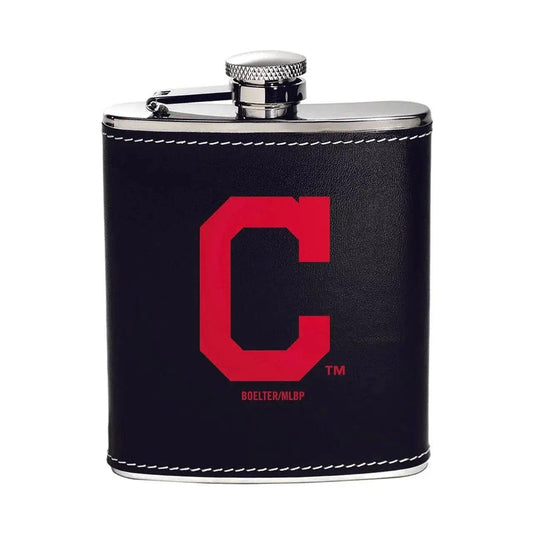  Cleveland Indians Flask Stainless Steel Leather Wrapped -  ToylandEU™