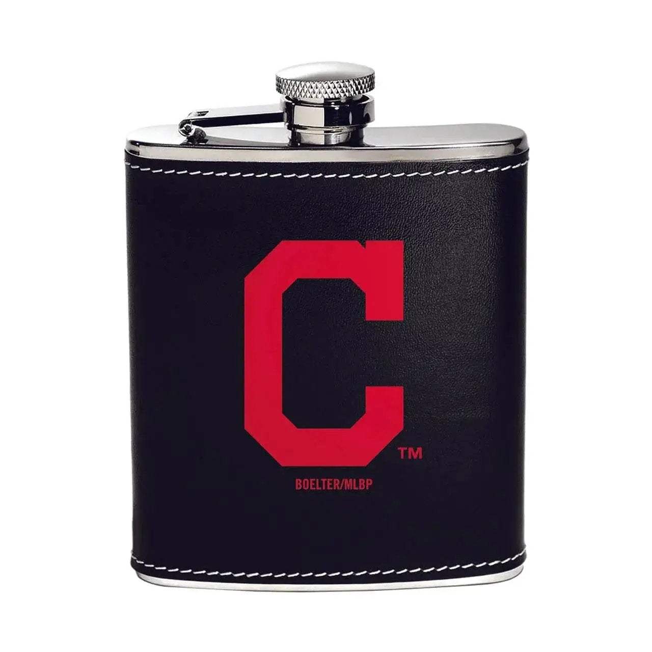 Cleveland Indians Flask Stainless Steel Leather Wrapped - ToylandEU
