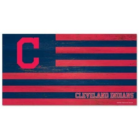 Cleveland Indians Wood Flag Sign 9x17 Wall Decor Piece - ToylandEU