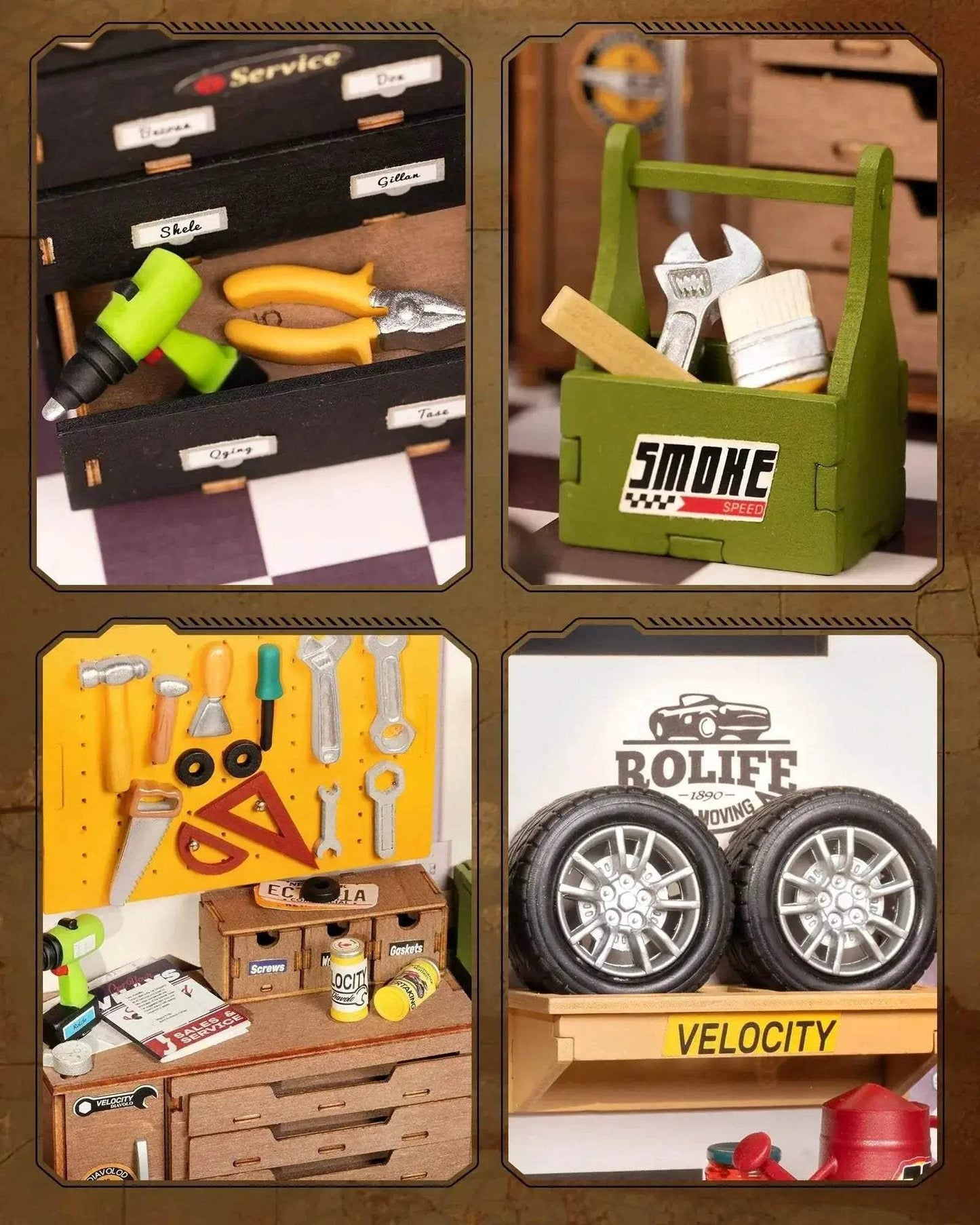  Clever Dollhouse Kit Garage Workshop LED Toyland EU -  ToylandEU™