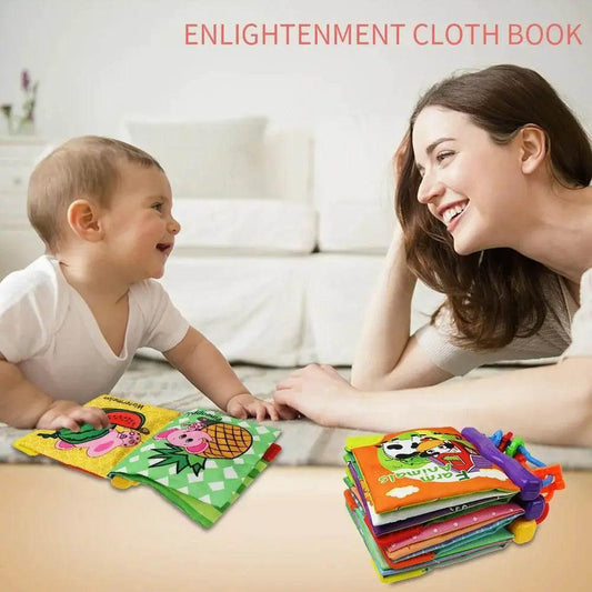  Cloth Baby Book With Dental Ring Montessori Toy Animal Fruit Shapes For 0 To 36 Months -  ToylandEU™