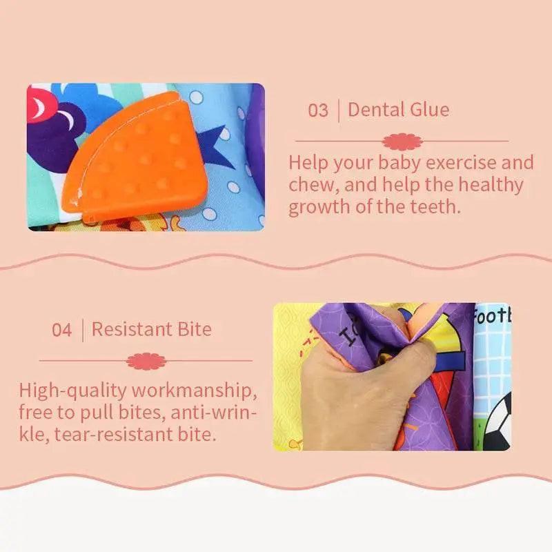  Cloth Baby Book With Dental Ring Montessori Toy Animal Fruit Shapes For 0 To 36 Months -  ToylandEU™