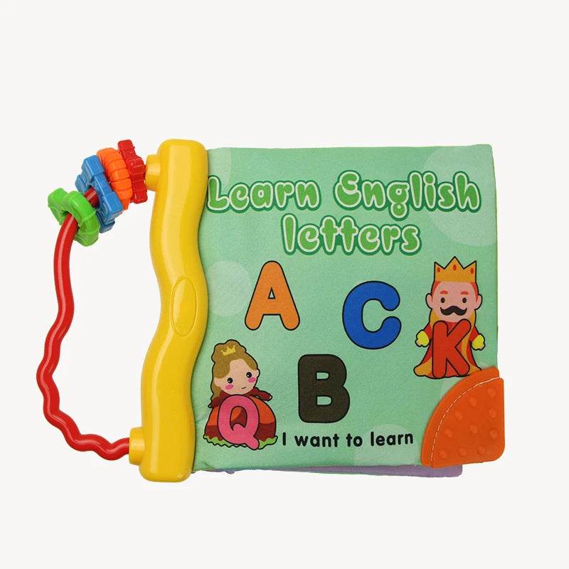 Baby Cloth Book with Dental Glue Ring Animal Fruit Letter Shape Cognitive Montessori Educational Toys 0-36 Months - ToylandEU