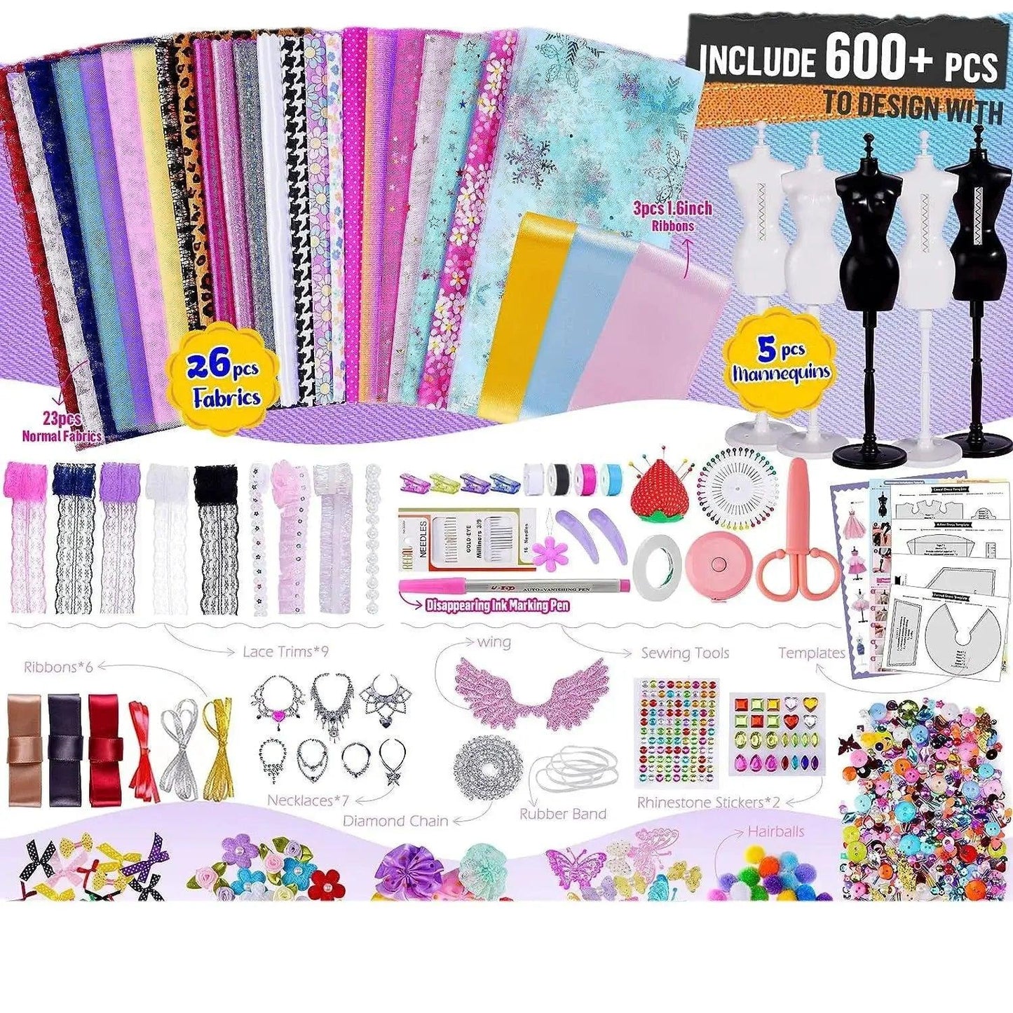  Doll Clothes Craft Kit With 80 Outfits And 600 Pieces -  ToylandEU™