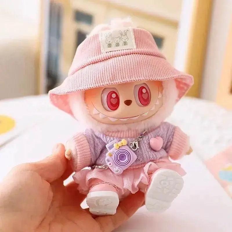  Mini Dolls Clothes Outfit Accessories For 15-17cm Labubu Idol Knitted Sweater JK Pleated Skirt Camera Shoes Set Clothing Gift -  ToylandEU™