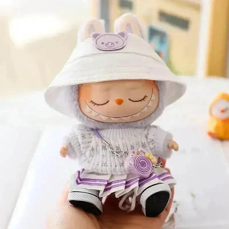  Mini Dolls Clothes Outfit Accessories For 15-17cm Labubu Idol Knitted Sweater JK Pleated Skirt Camera Shoes Set Clothing Gift -  ToylandEU™