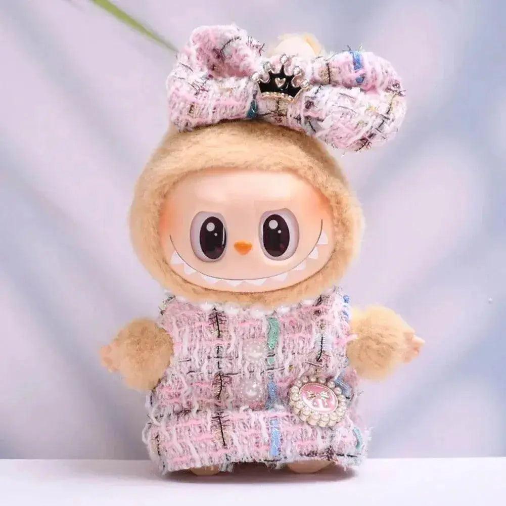  Labubu Doll Clothes 17 Cm Sitting Party Outfit Black Edge Rabbit Ear Strap Skirt Cute Accessories -  ToylandEU™