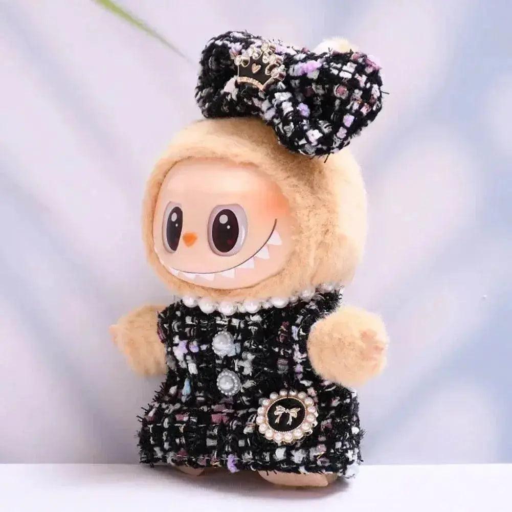  Labubu Doll Clothes 17 Cm Sitting Party Outfit Black Edge Rabbit Ear Strap Skirt Cute Accessories -  ToylandEU™