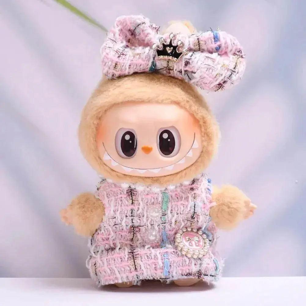  Labubu Doll Clothes 17 Cm Sitting Party Outfit Black Edge Rabbit Ear Strap Skirt Cute Accessories -  ToylandEU™