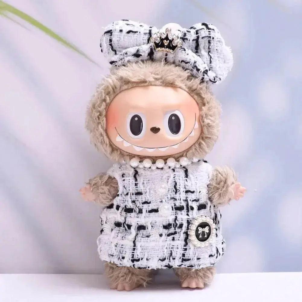  Labubu Doll Clothes 17 Cm Sitting Party Outfit Black Edge Rabbit Ear Strap Skirt Cute Accessories -  ToylandEU™