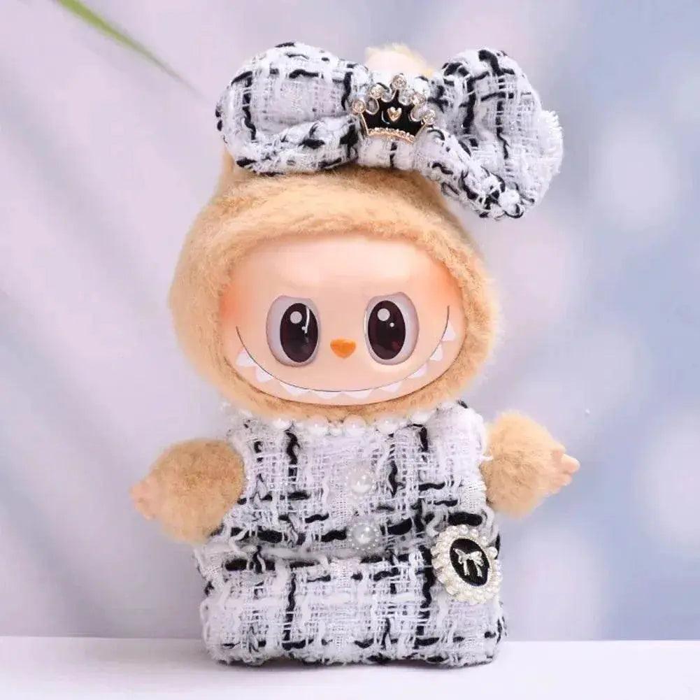  Labubu Doll Clothes 17 Cm Sitting Party Outfit Black Edge Rabbit Ear Strap Skirt Cute Accessories -  ToylandEU™