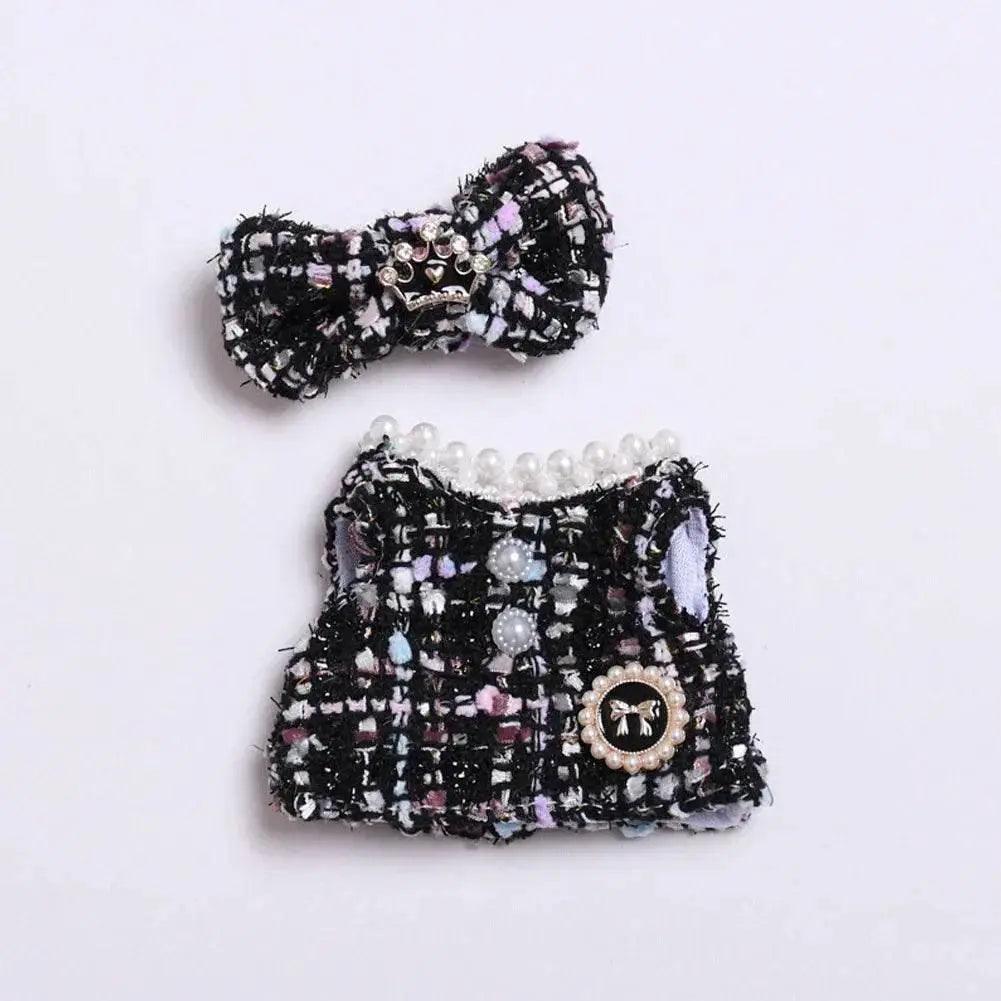  Labubu Doll Clothes 17 Cm Sitting Party Outfit Black Edge Rabbit Ear Strap Skirt Cute Accessories -  ToylandEU™