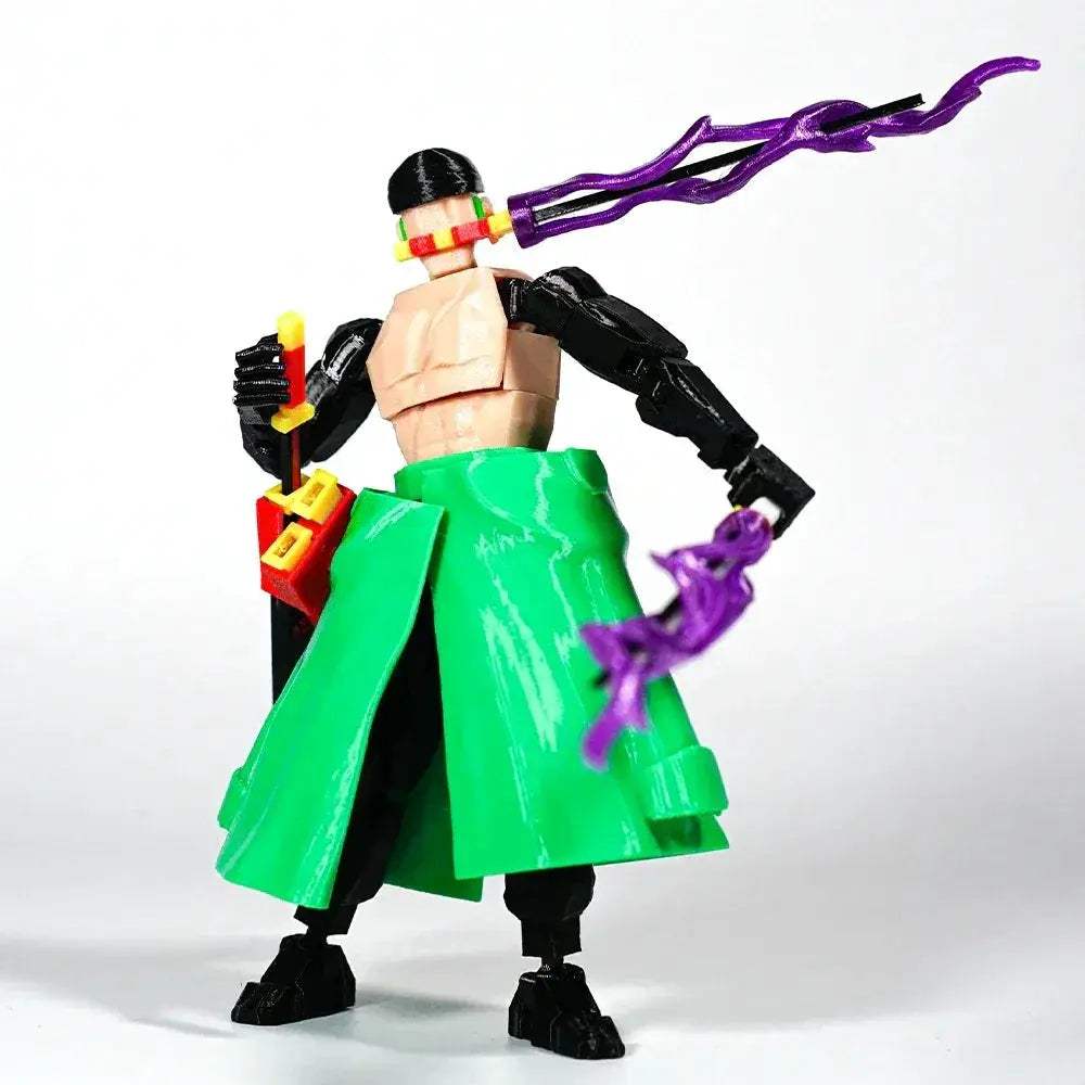 CloudAnimeStudio Roronoa Zoro 3D Printed Anime Figurine, One Piece Action Figures Multi-Jointed Toys - ToylandEU