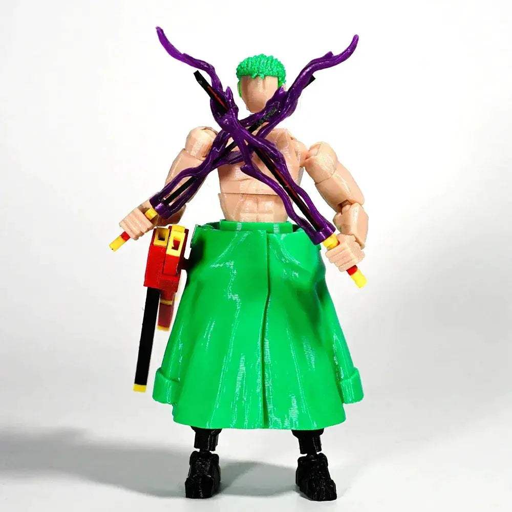 CloudAnimeStudio Roronoa Zoro 3D Printed Anime Figurine, One Piece Action Figures Multi-Jointed Toys - ToylandEU