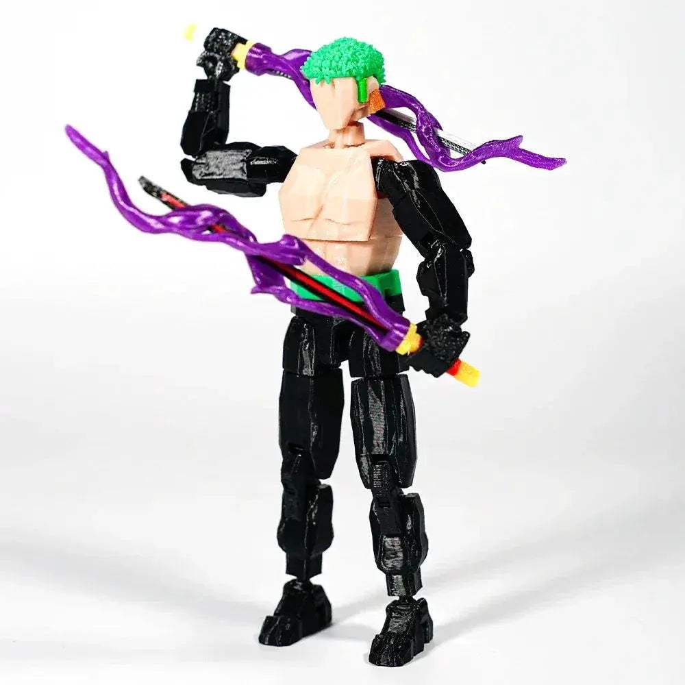 CloudAnimeStudio Roronoa Zoro 3D Printed Anime Figurine, One Piece Action Figures Multi-Jointed Toys - ToylandEU