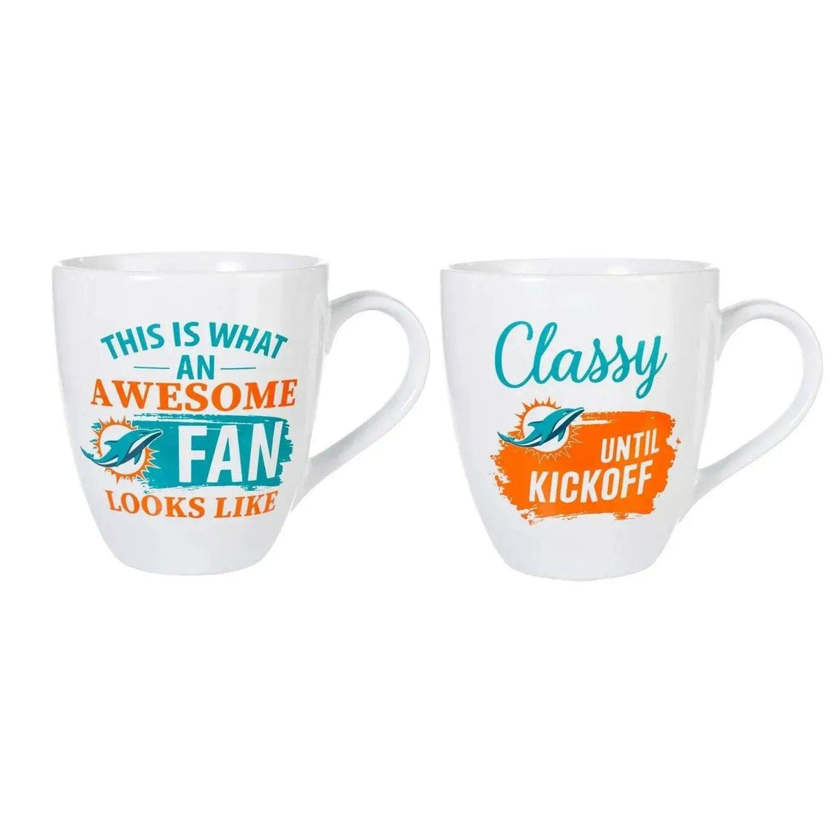  Miami Dolphins 17 Ounce Ceramic Coffee Mug Two Piece Set -  ToylandEU™