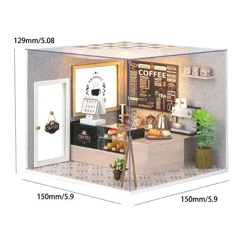 Coffee Shop Dollhouse Diy Kit With Attachable Furniture - ToylandEU
