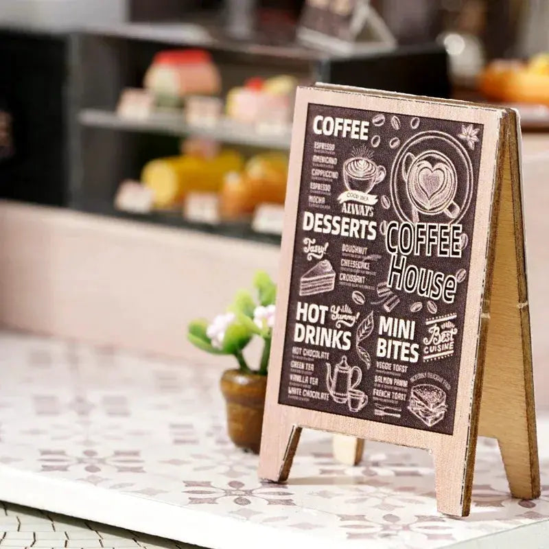 Coffee Shop Dollhouse Diy Kit With Attachable Furniture - ToylandEU