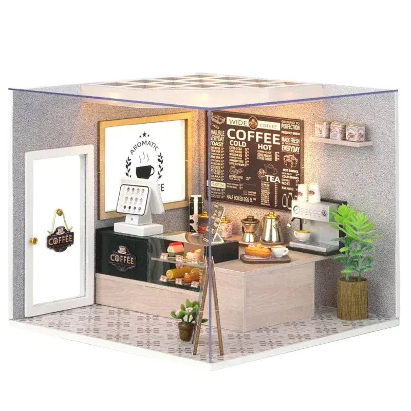 Coffee Shop Dollhouse Diy Kit With Attachable Furniture - ToylandEU