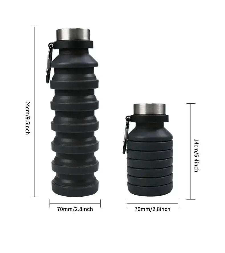 Collapsible Silicone Water Bottle 550ml BPA Free for Travel - ToylandEU
