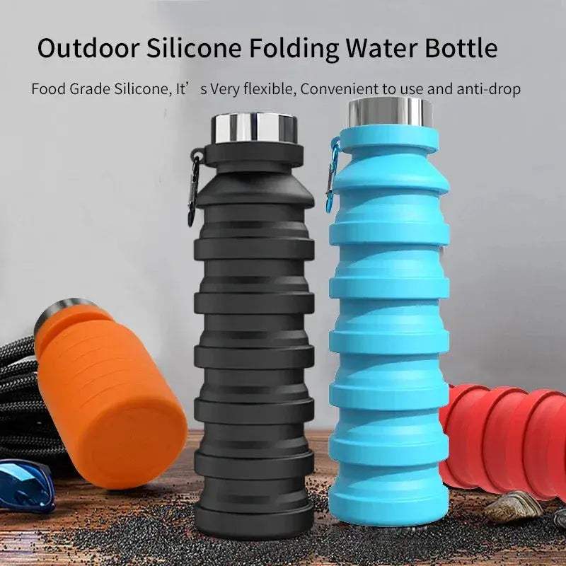 Collapsible Silicone Water Bottle 550ml BPA Free for Travel - ToylandEU