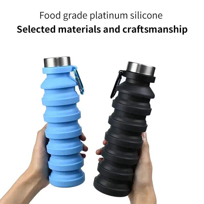 Collapsible Silicone Water Bottle 550ml BPA Free for Travel - ToylandEU