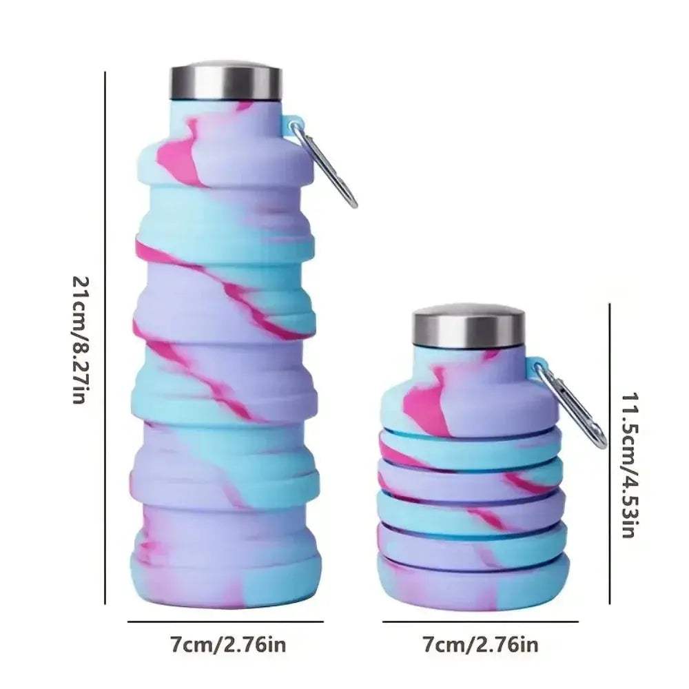 Collapsible Water Bottle With Carabiner Leakproof Travel - ToylandEU