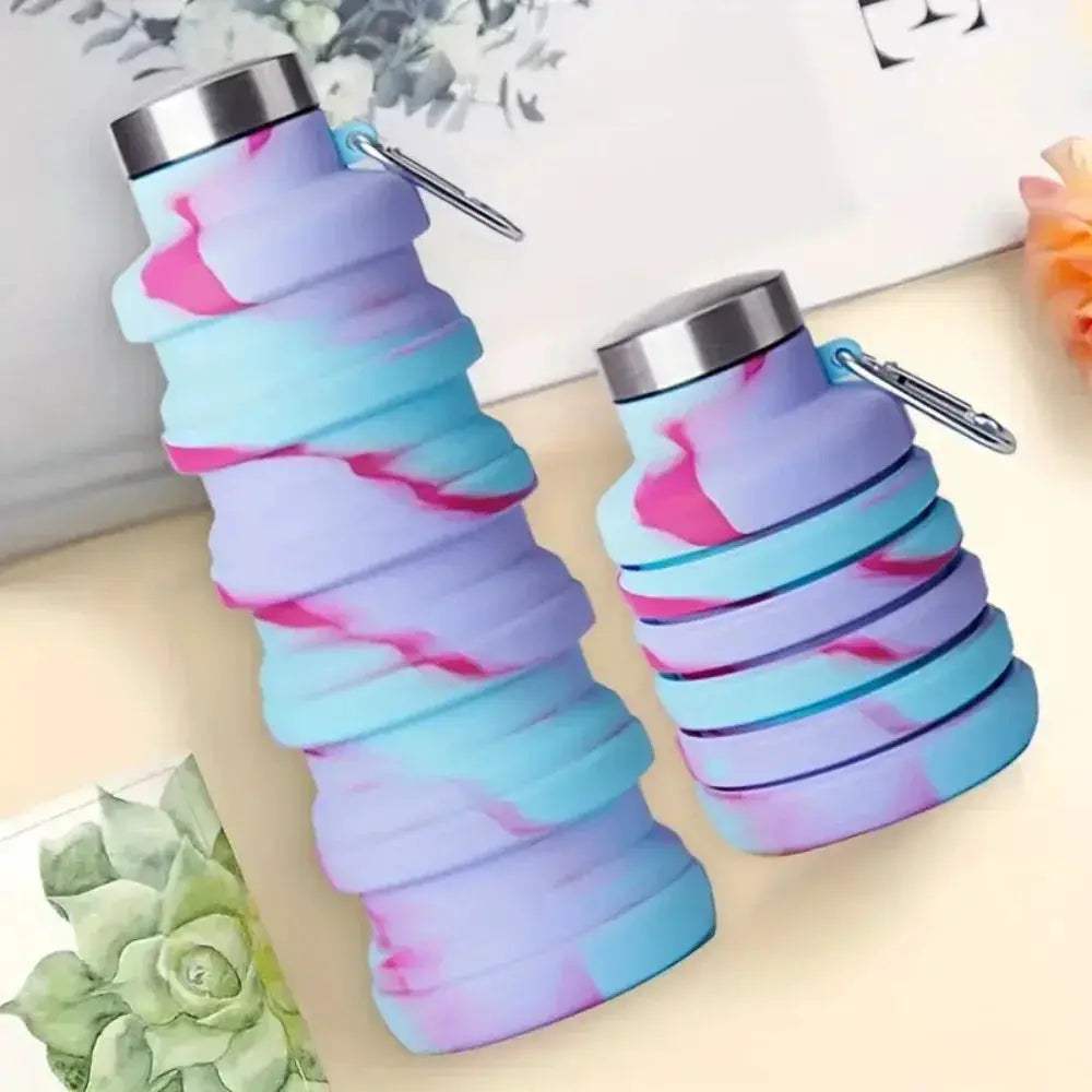 Collapsible Water Bottle With Carabiner Leakproof Travel - ToylandEU